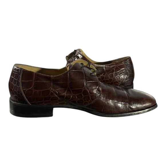 Florsheim Imperial Barletta Dress Shoes Men’s 11.5 D Brown Leather Alligator - Picture 8 of 9